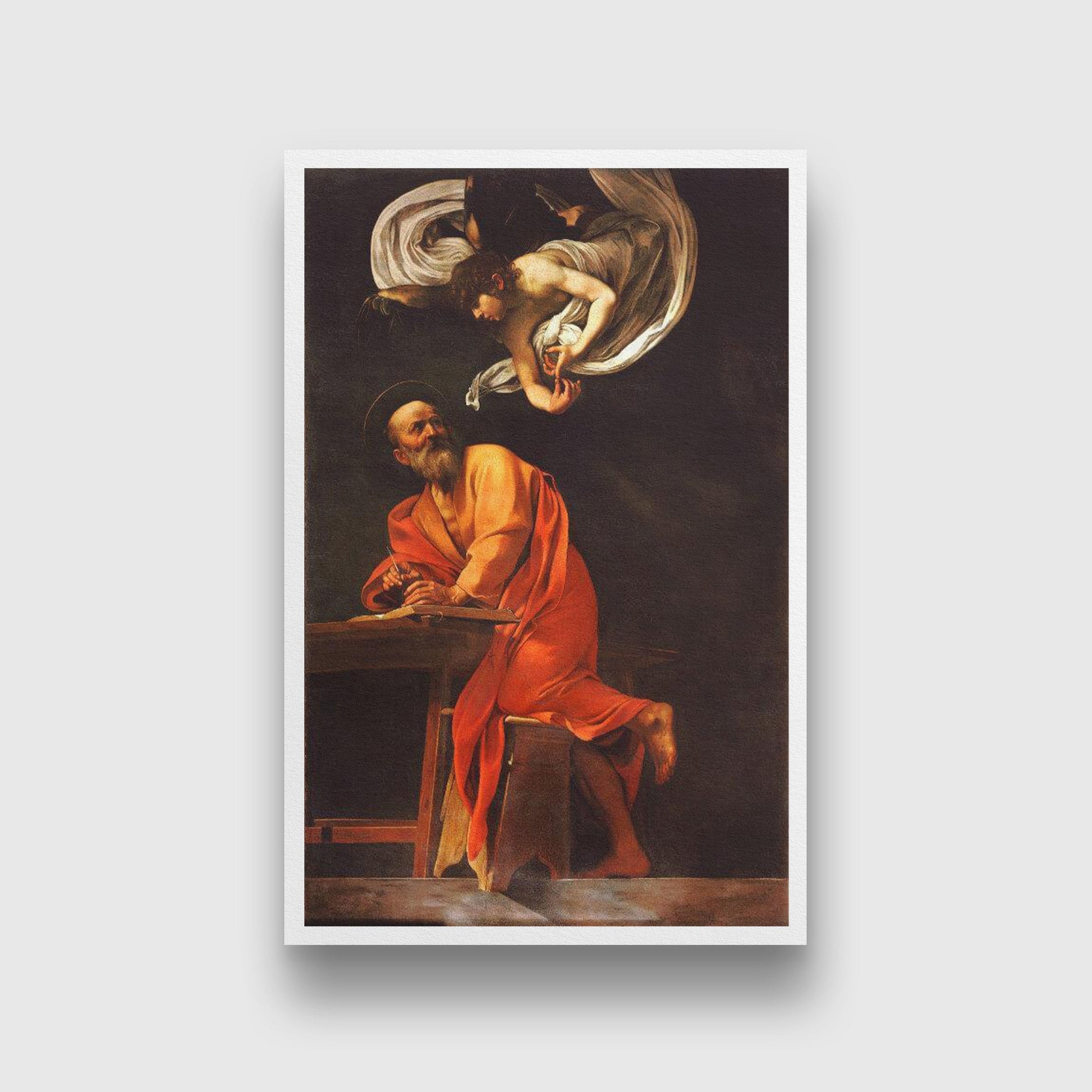 The Inspiration of saint matthew Painting - Meri Deewar 2 : 3 Vertical Premium Wall Art Canvas by MeriDeewar