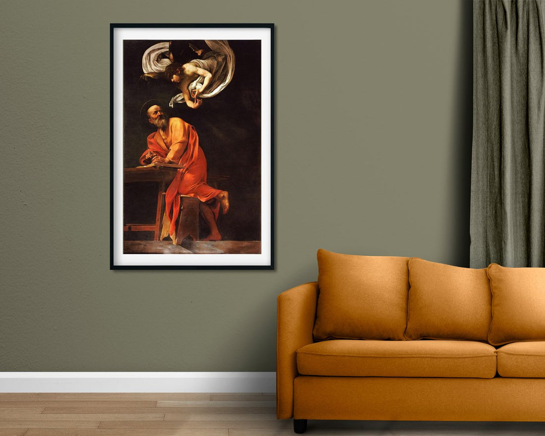The Inspiration of saint matthew Painting - Meri Deewar 2 : 3 Vertical Premium Wall Art Canvas by MeriDeewar