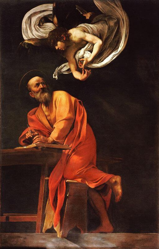 The Inspiration of saint matthew Painting - Meri Deewar 2 : 3 Vertical Premium Wall Art Canvas by MeriDeewar