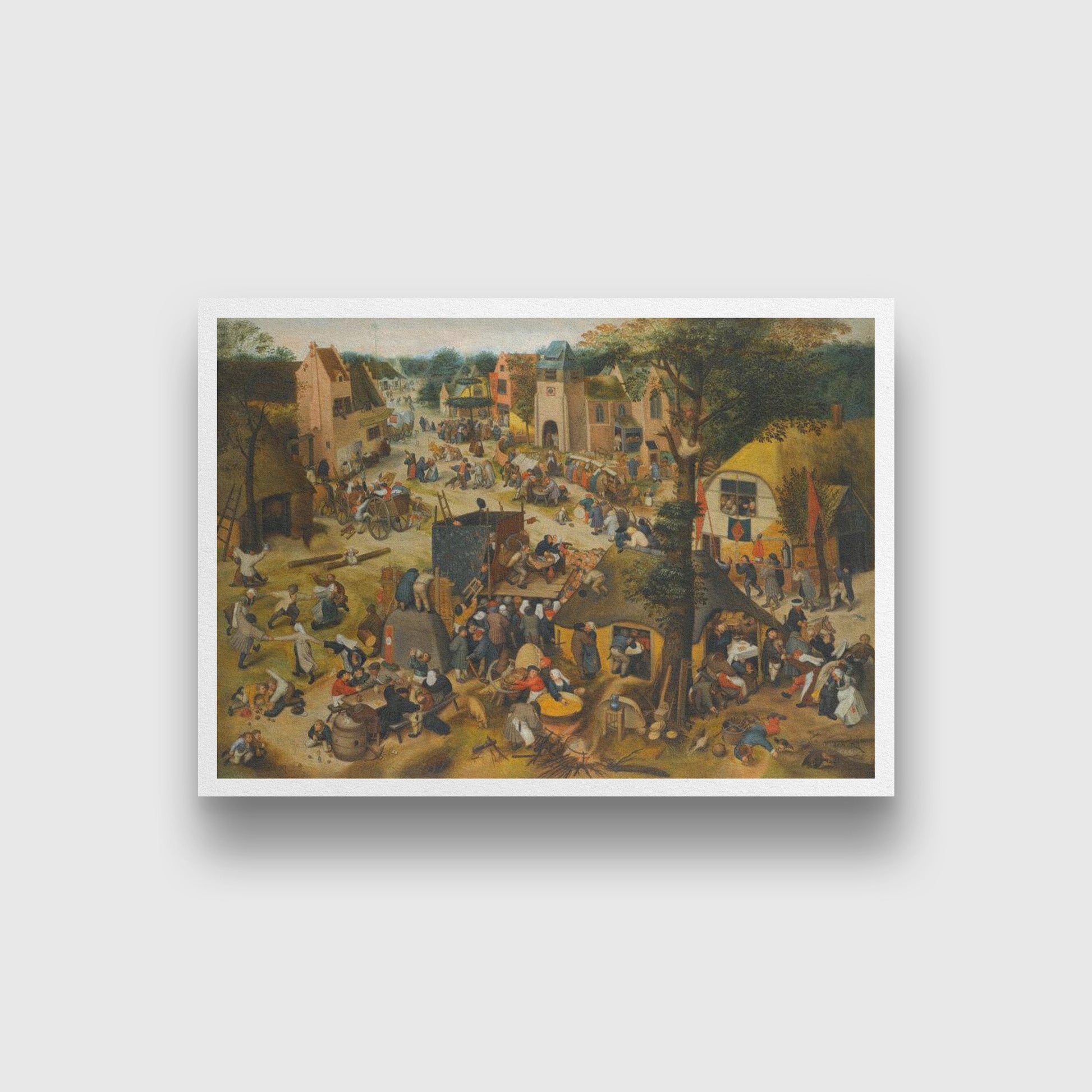 The Kermesse of St George Painting - Meri Deewar 4 : 3 Horizontal Premium Wall Art Canvas by MeriDeewar