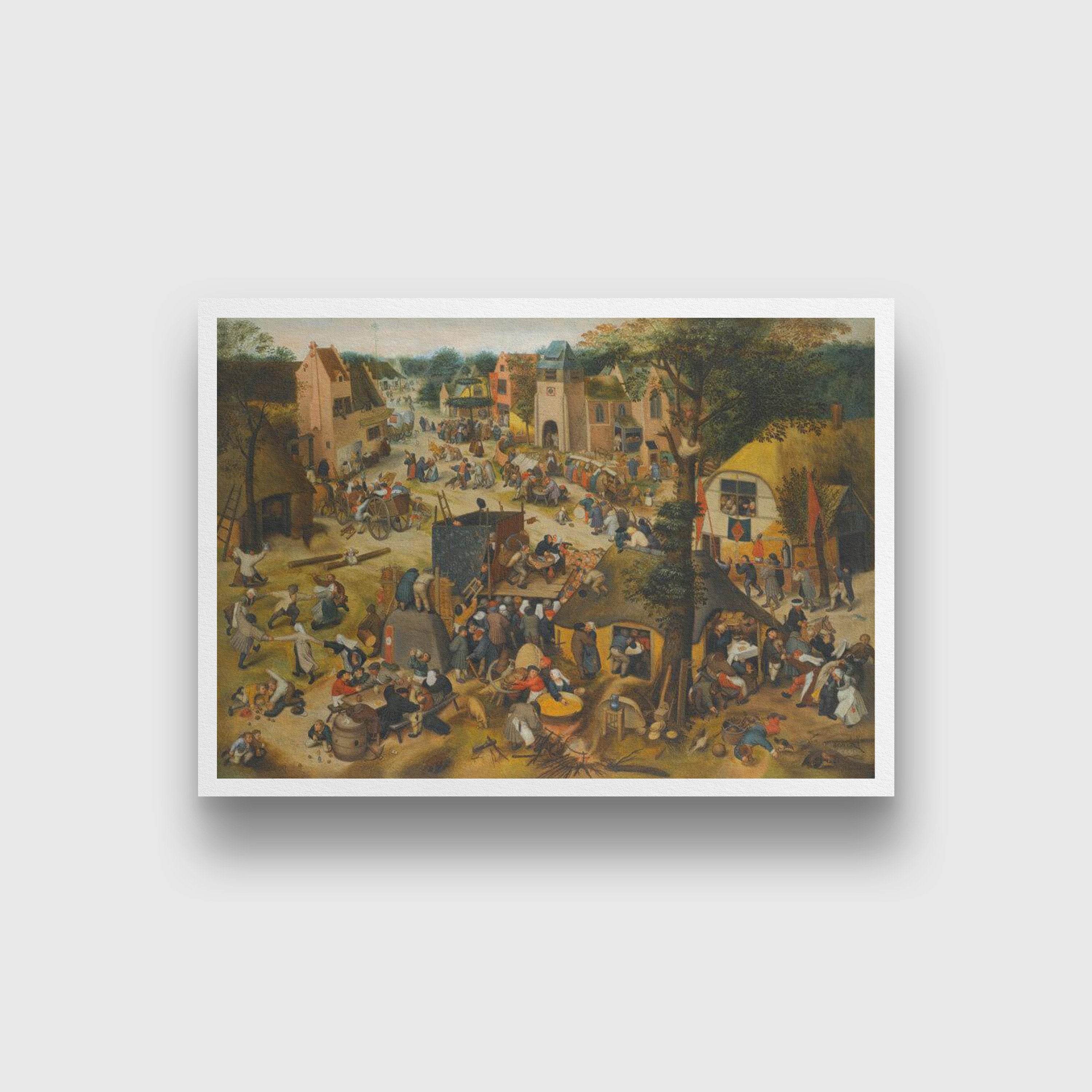 The Kermesse of St George Painting - Meri Deewar 4 : 3 Horizontal Premium Wall Art Canvas by MeriDeewar