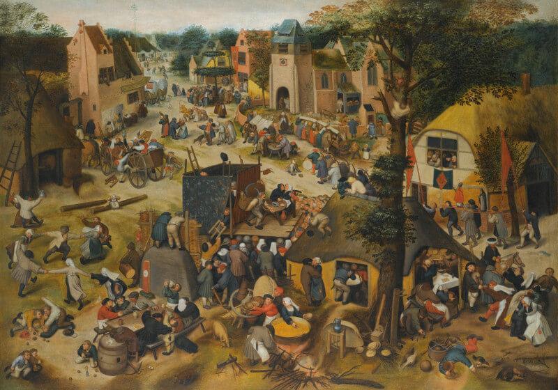 The Kermesse of St George Painting - Meri Deewar 4 : 3 Horizontal Premium Wall Art Canvas by MeriDeewar