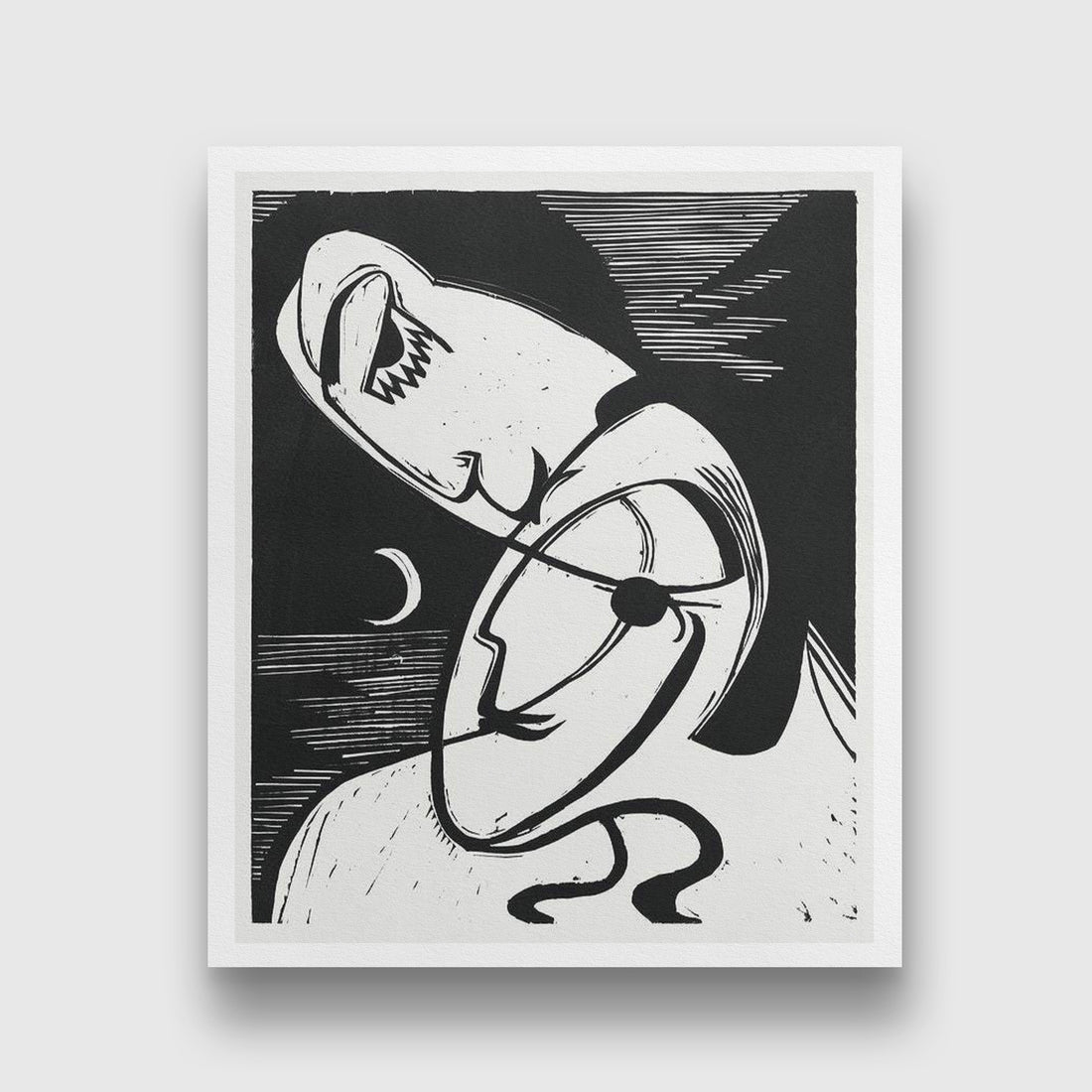 The Kiss Ernst Ludwig Kirchner Painting - MeriDeewar 5 : 6 Vertical Premium Wall Art Canvas by MeriDeewar