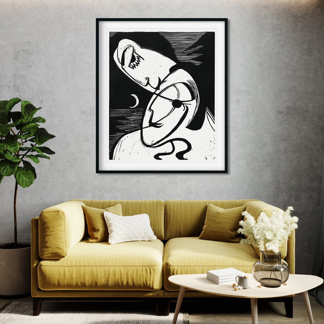 The Kiss Ernst Ludwig Kirchner Painting - MeriDeewar 5 : 6 Vertical Premium Wall Art Canvas by MeriDeewar
