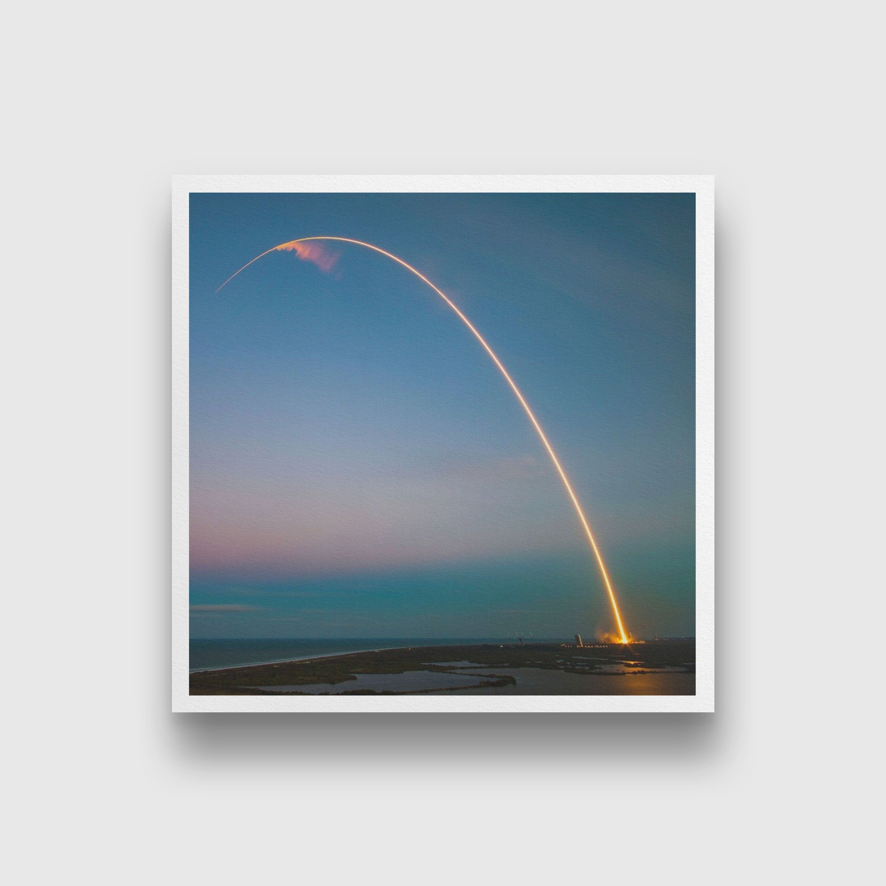 The launch Painting - Meri Deewar 1 : 1 Square Premium Wall Art Canvas by MeriDeewar
