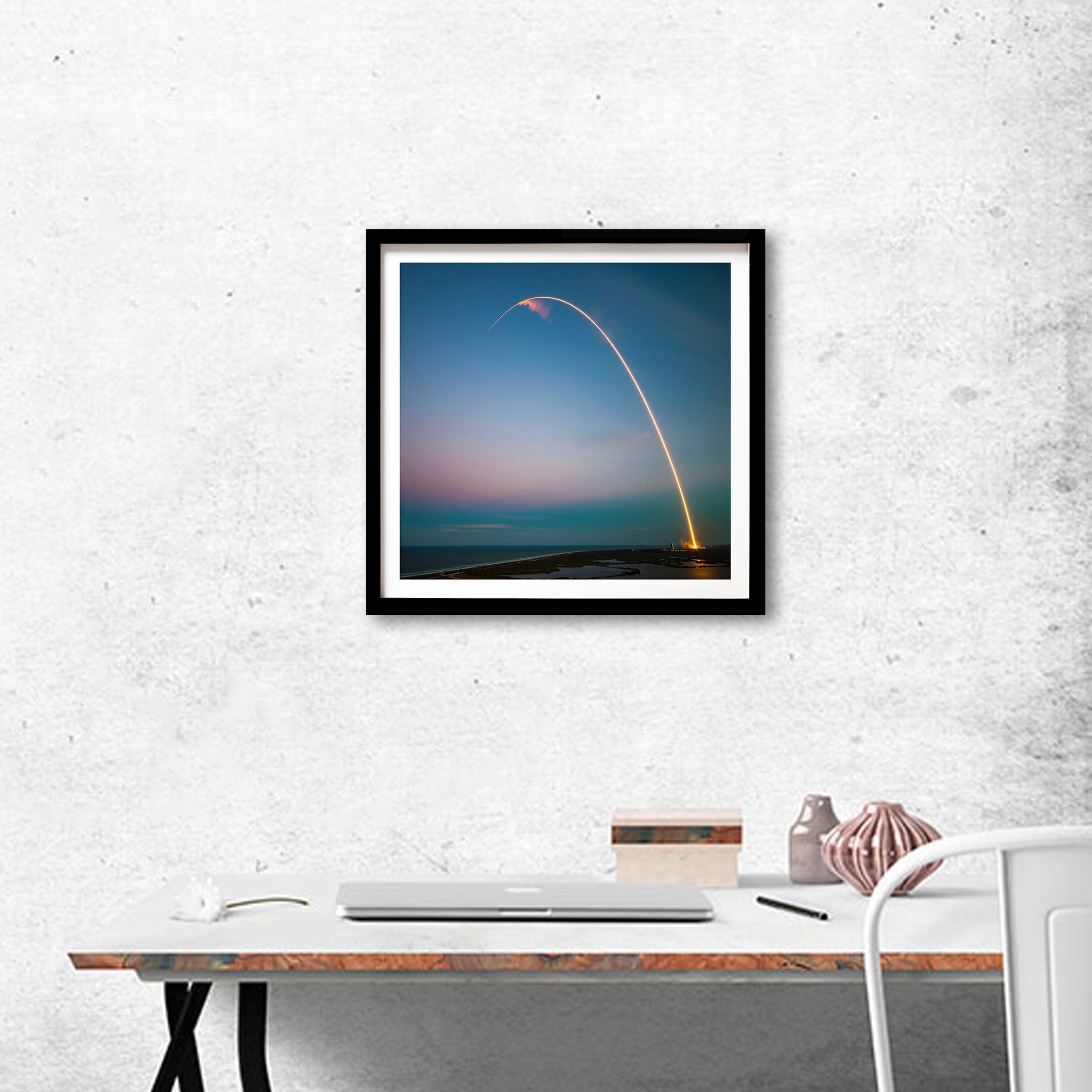 The launch Painting - Meri Deewar 1 : 1 Square Premium Wall Art Canvas by MeriDeewar
