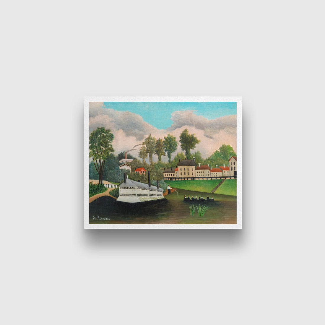 The Laundry Boat of Pont de Charenton painting - Meri Deewar 5 : 4 Horizontal Premium Wall Art Canvas by MeriDeewar