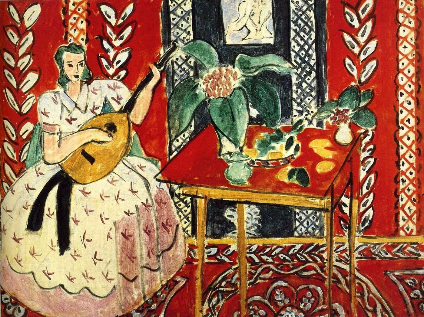 the lute Painting - Meri Deewar 4 : 3 Horizontal Premium Wall Art Canvas by MeriDeewar