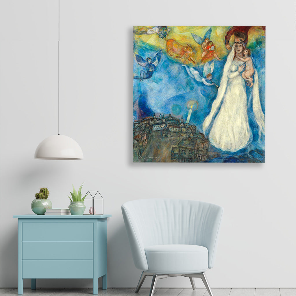 The Madonna of the Village Painting - Meri Deewar 1 : 1 Square Premium Wall Art Canvas by MeriDeewar