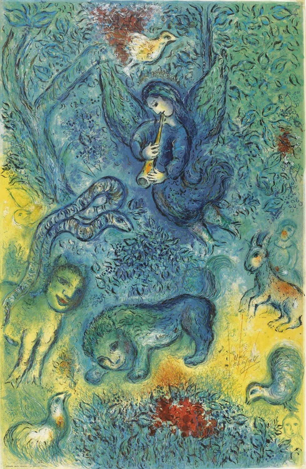 The Magic Flute Painting - Meri Deewar 2 : 3 Vertical Premium Wall Art Canvas by MeriDeewar