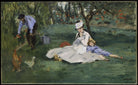 The Monet Family in Their Garden at Argenteuil Painting - Meri Deewar 3 : 2 Horizontal Premium Wall Art Canvas by MeriDeewar
