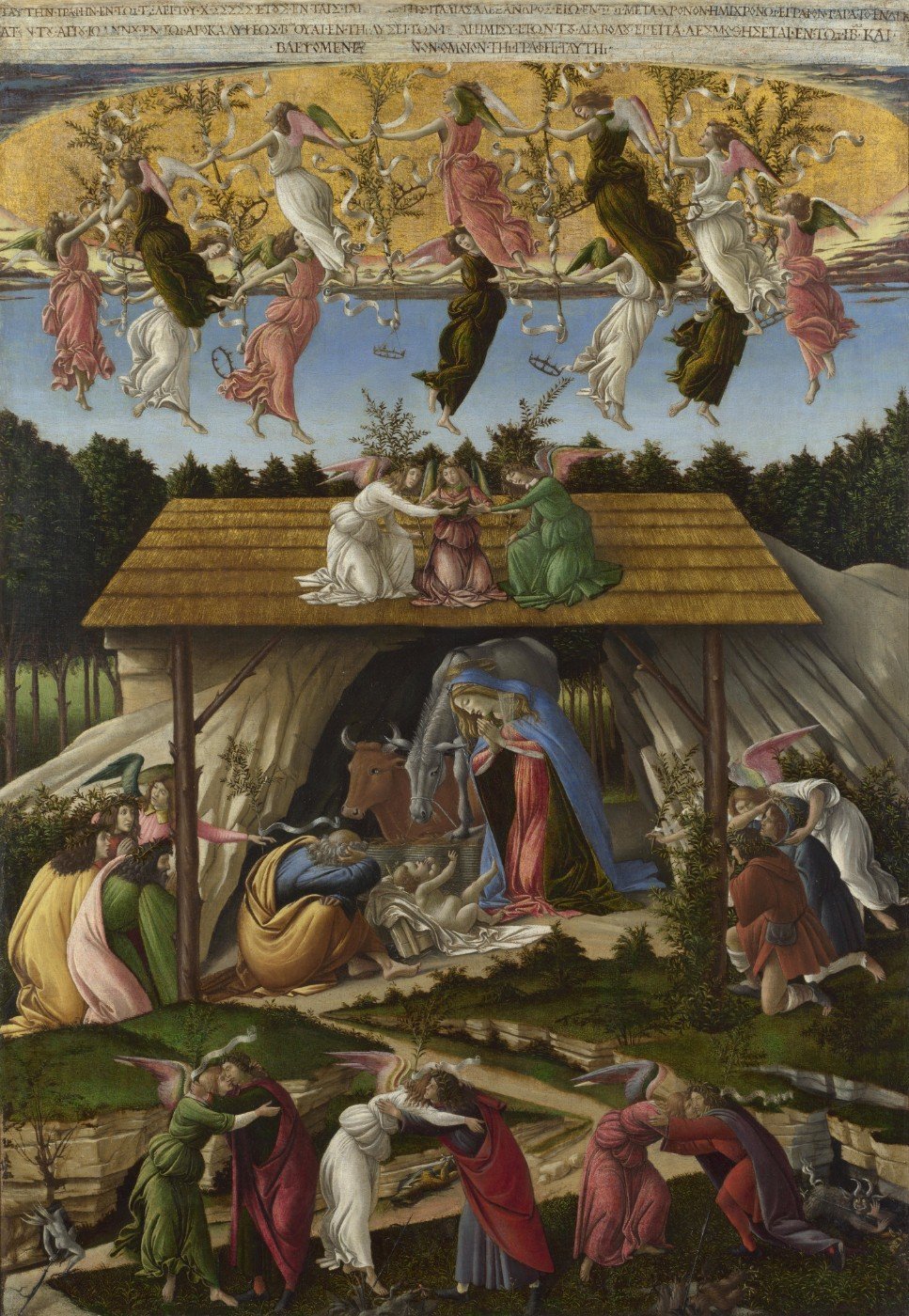 the Mystical Nativity Painting - Meri Deewar 2 : 3 Vertical Premium Wall Art Canvas by MeriDeewar