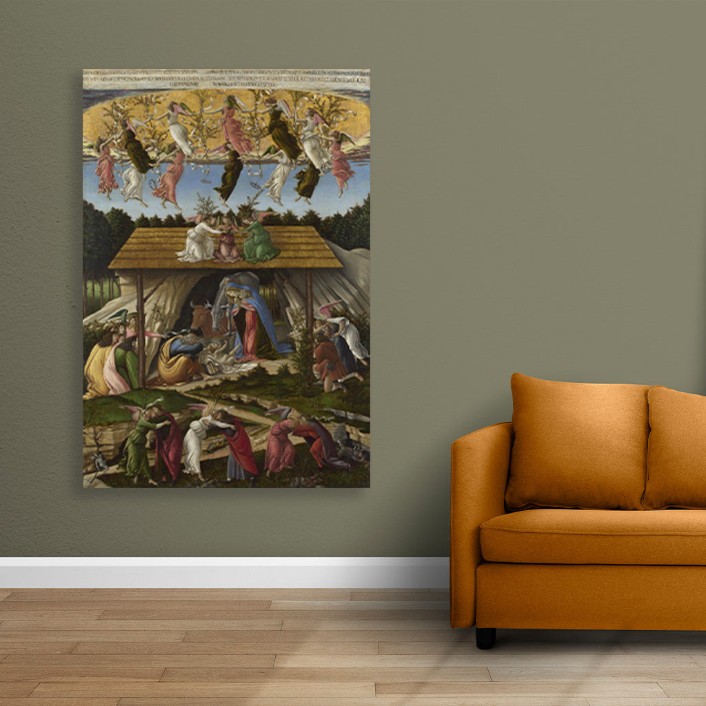 the Mystical Nativity Painting - Meri Deewar 2 : 3 Vertical Premium Wall Art Canvas by MeriDeewar