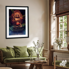 The Mystique of Buddha Wood Stretched Wall Painting 2 : 3 Vertical Premium Wall Art Canvas by MeriDeewar