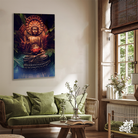 The Mystique of Buddha Wood Stretched Wall Painting 2 : 3 Vertical Premium Wall Art Canvas by MeriDeewar