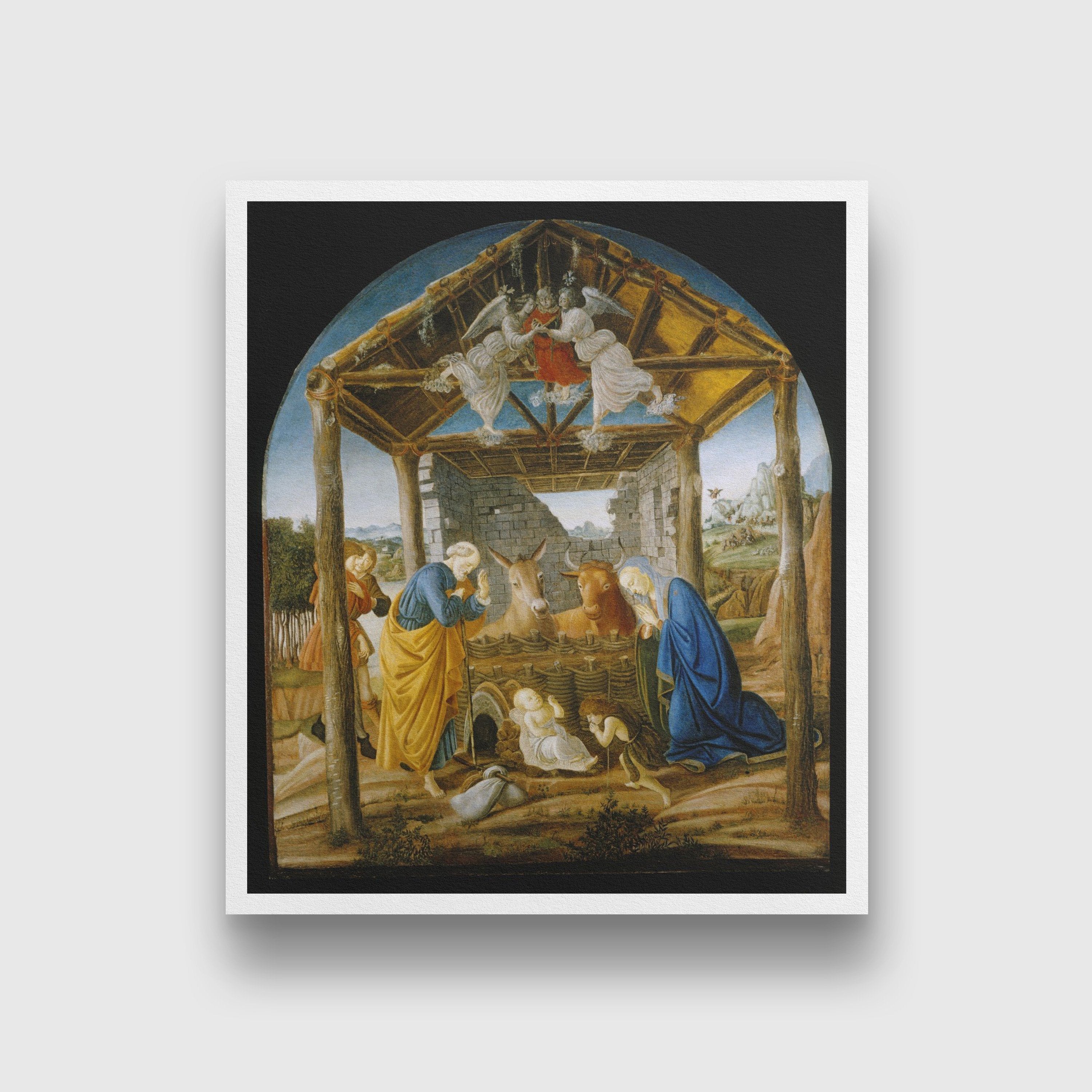 The Nativity Painting - Meri Deewar 1 : 1 Square Premium Wall Art Canvas by MeriDeewar