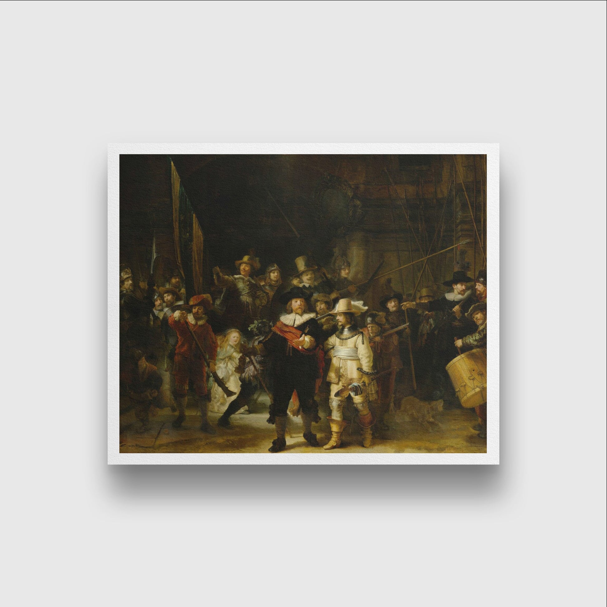 the night watch Painting - Meri Deewar 5 : 4 Horizontal Premium Wall Art Canvas by MeriDeewar