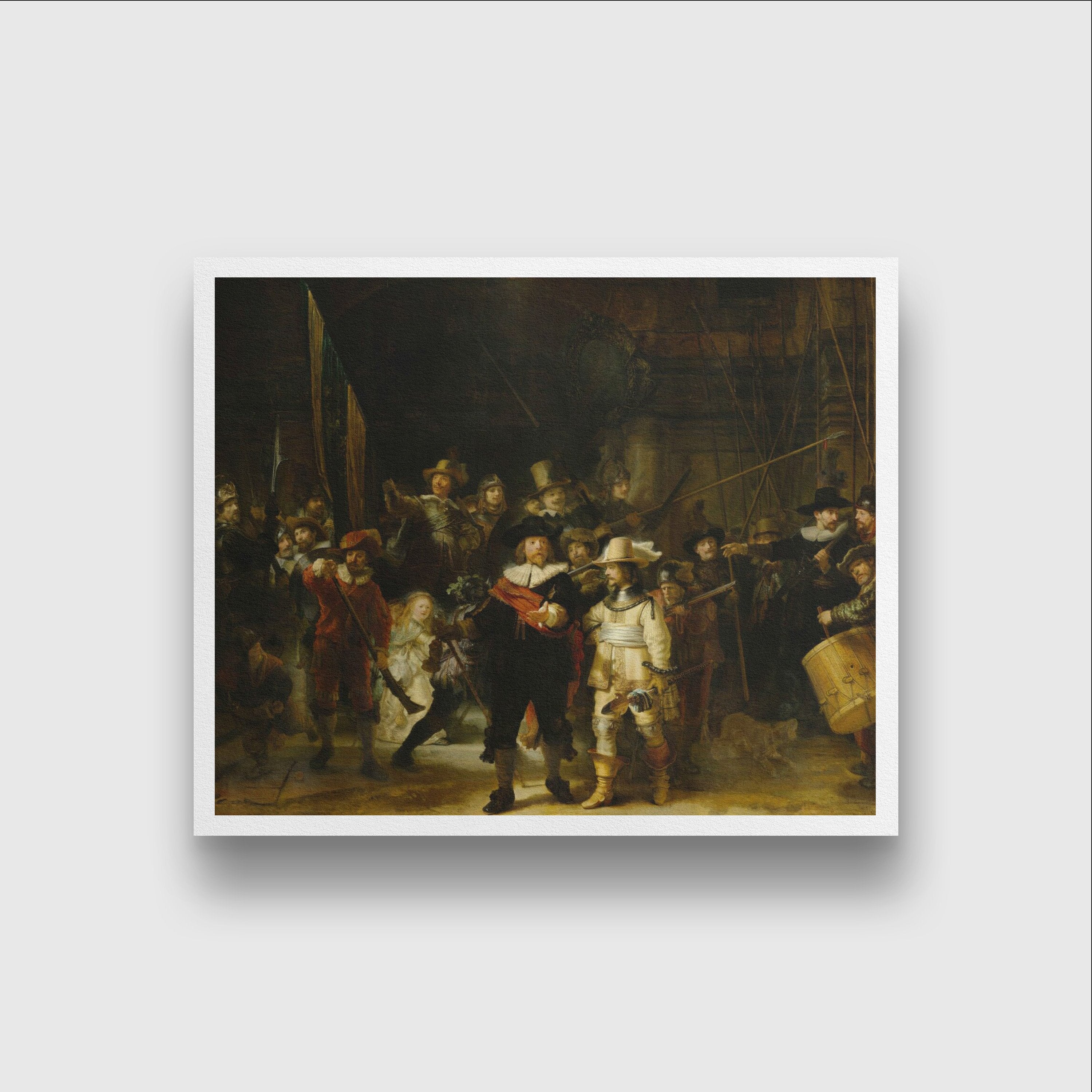 the night watch Painting - Meri Deewar 5 : 4 Horizontal Premium Wall Art Canvas by MeriDeewar