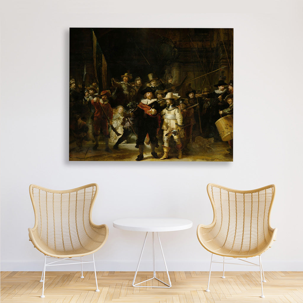 the night watch Painting - Meri Deewar 5 : 4 Horizontal Premium Wall Art Canvas by MeriDeewar