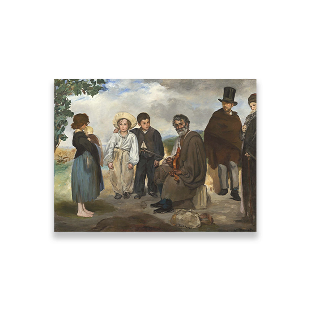 The Old Musician Painting - Meri Deewar 4 : 3 Horizontal Premium Wall Art Canvas by MeriDeewar