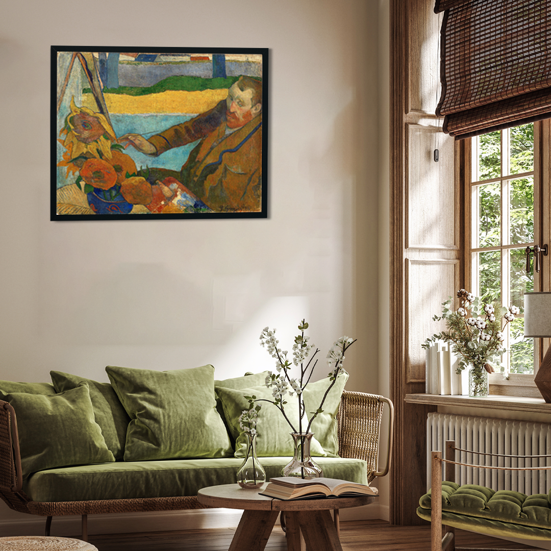 The Painter of Sunflowers Painting 5 : 4 Horizontal Premium Wall Art Canvas by MeriDeewar