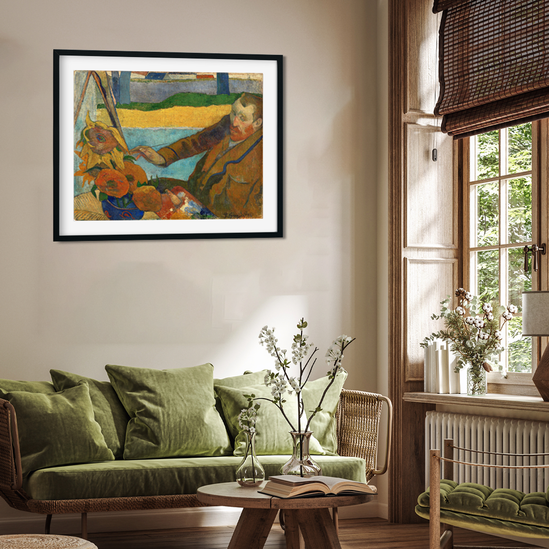 The Painter of Sunflowers Painting 5 : 4 Horizontal Premium Wall Art Canvas by MeriDeewar