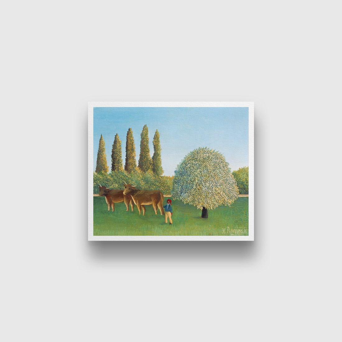 The Pasture painting - Meri Deewar 6 : 5 Horizontal Premium Wall Art Canvas by MeriDeewar