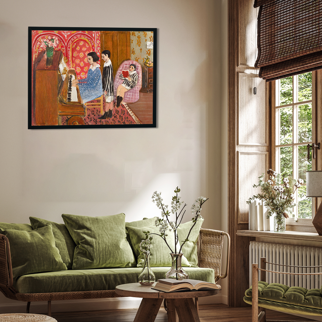 The Piano Lesson Painting 5 : 4 Horizontal Premium Wall Art Canvas by MeriDeewar