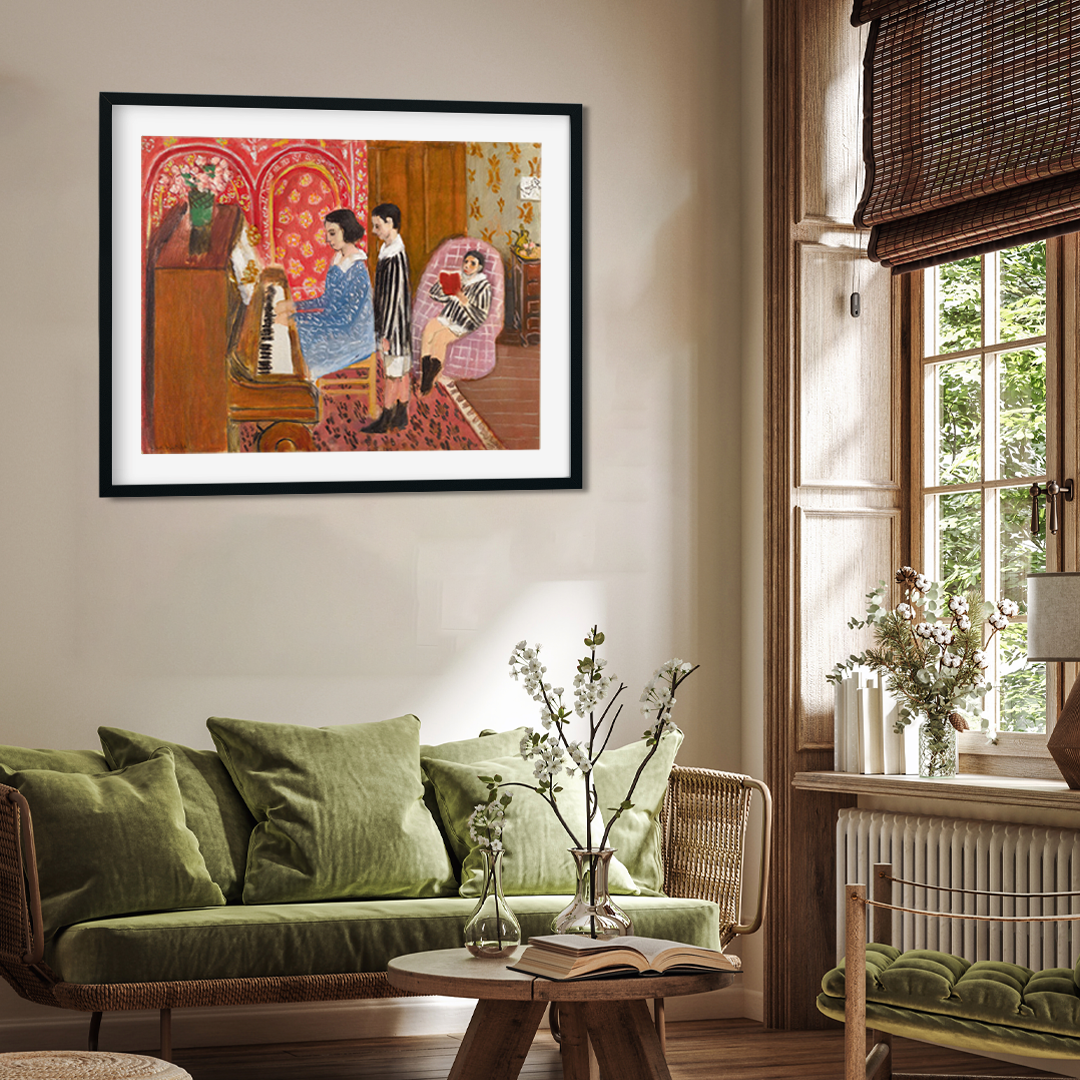 The Piano Lesson Painting 5 : 4 Horizontal Premium Wall Art Canvas by MeriDeewar