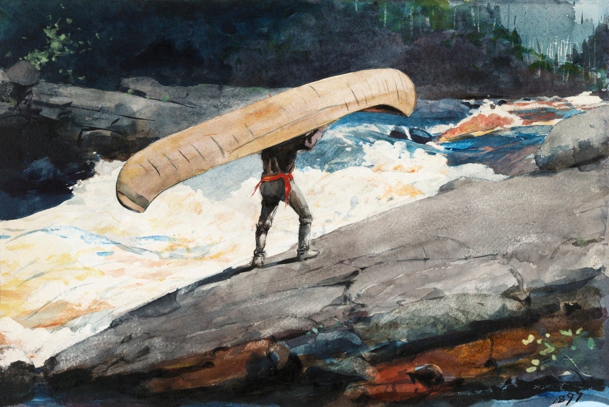 The Portage painting - Meri Deewar 3 : 2 Horizontal Premium Wall Art Canvas by MeriDeewar