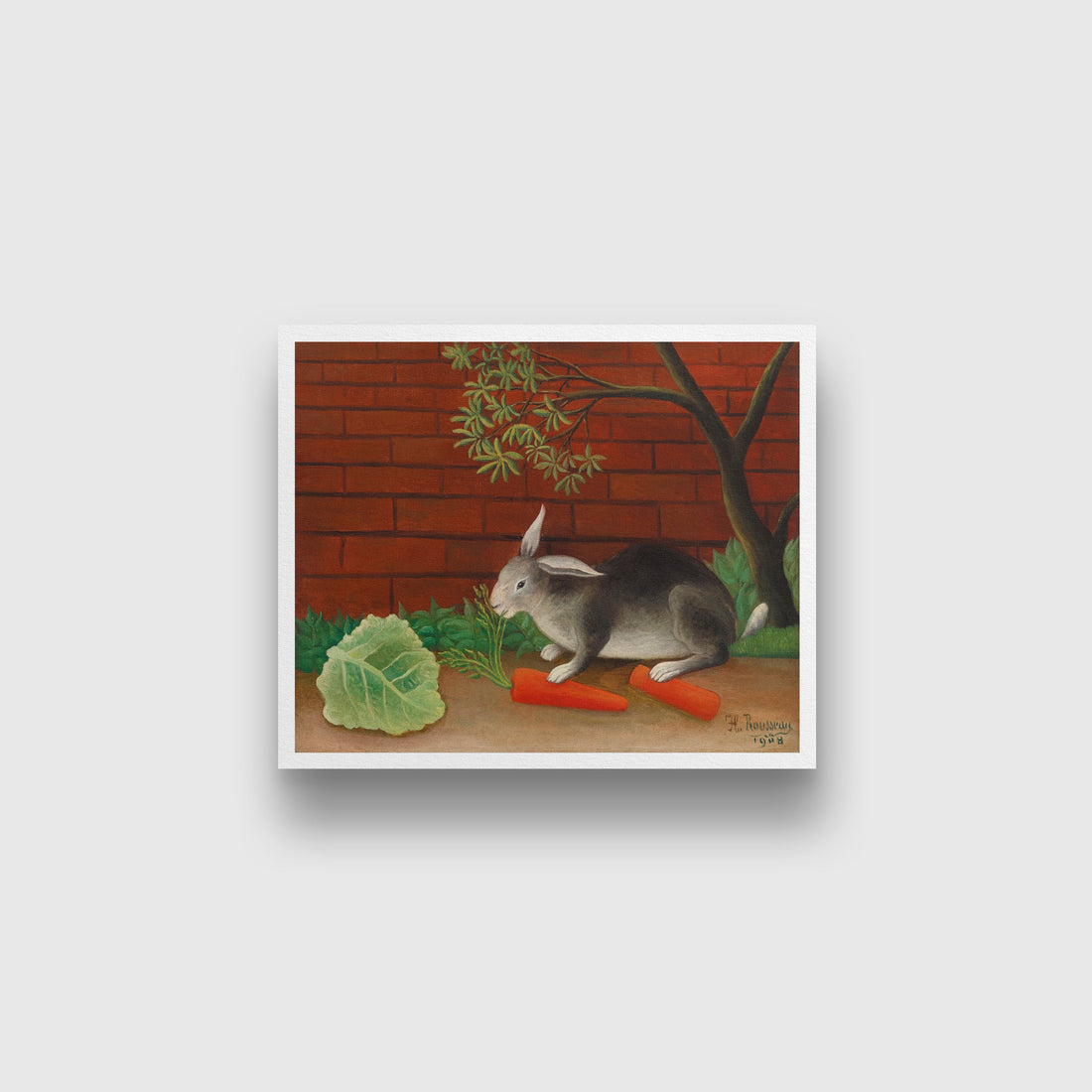 The Rabbit_s Meal painting - Meri Deewar 5 : 4 Horizontal Premium Wall Art Canvas by MeriDeewar