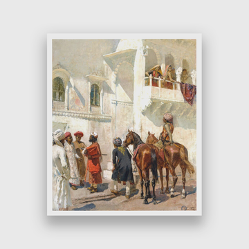 The Rajah Starting on a Hunt Painting 5 : 6 Vertical Premium Wall Art Canvas by MeriDeewar