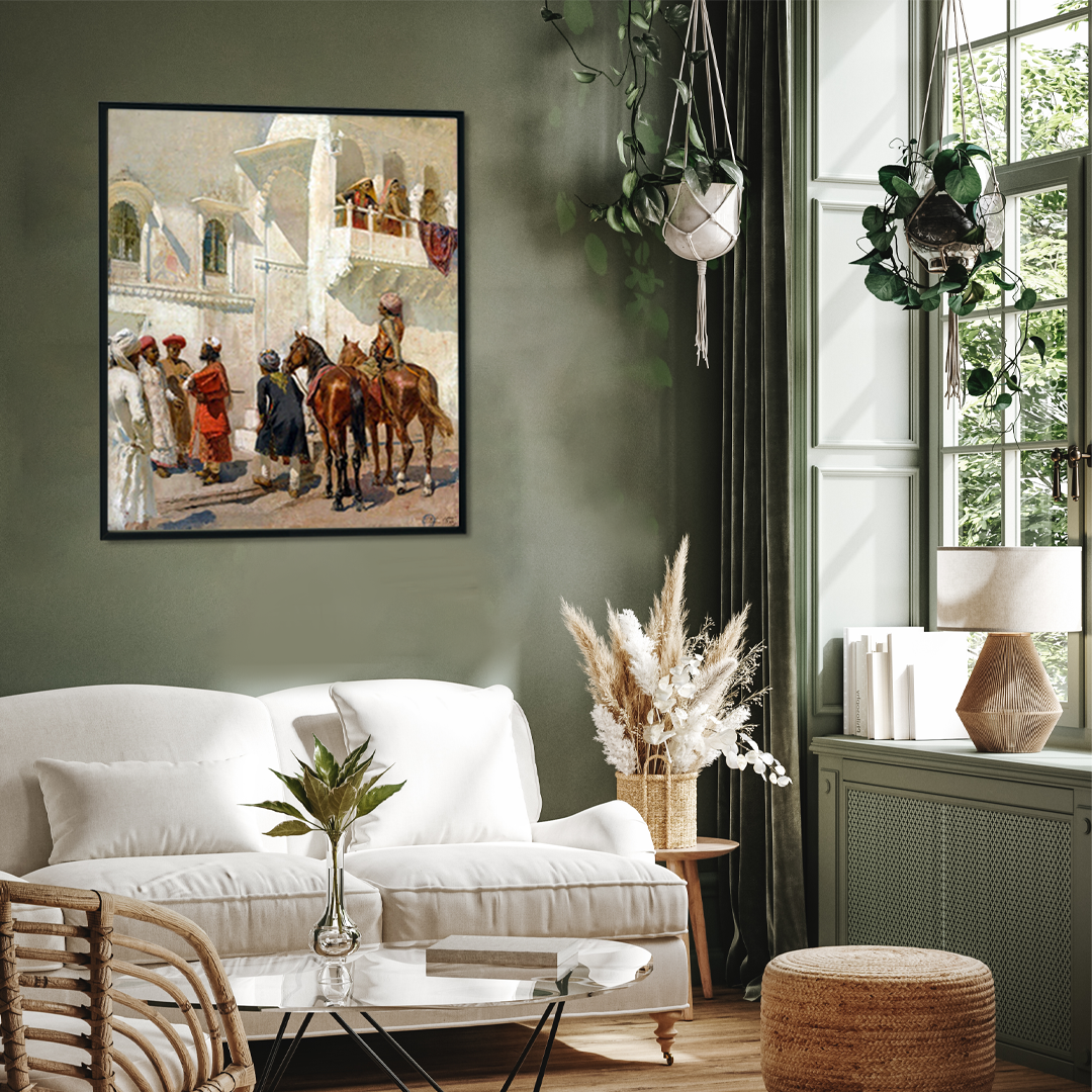 The Rajah Starting on a Hunt Painting 5 : 6 Vertical Premium Wall Art Canvas by MeriDeewar