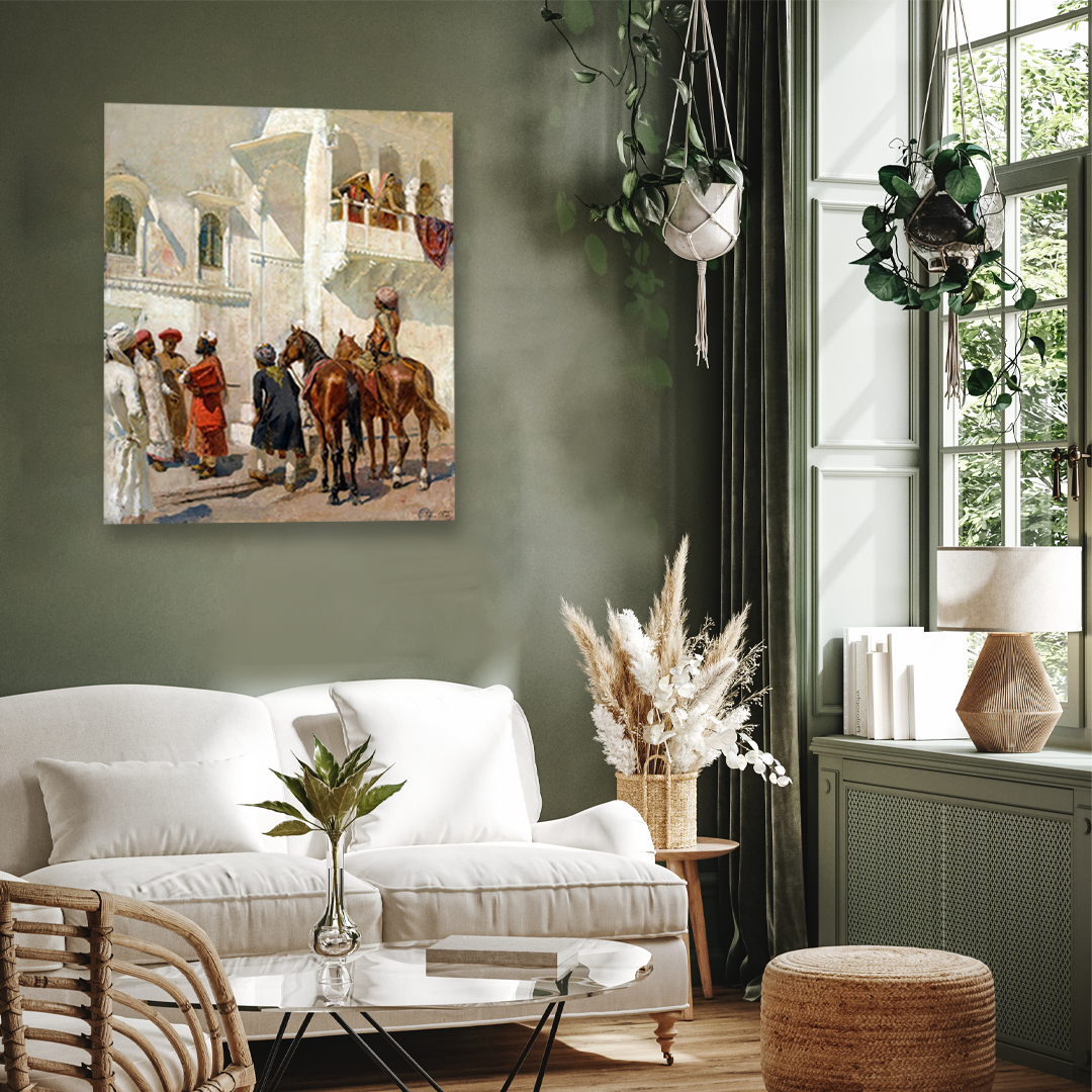 The Rajah Starting on a Hunt Painting 5 : 6 Vertical Premium Wall Art Canvas by MeriDeewar