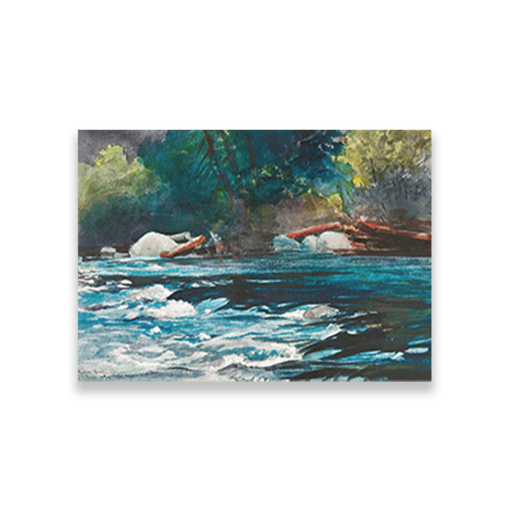 The Rapids, Hudson River, Adirondacks painting - Meri Deewar 3 : 2 Horizontal Premium Wall Art Canvas by MeriDeewar