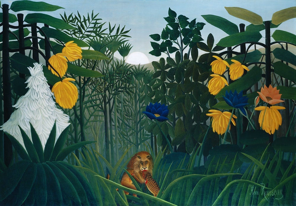 The Repast of the Lion painting - Meri Deewar 3 : 2 Horizontal Premium Wall Art Canvas by MeriDeewar