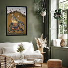 The Royal Elephant Wall Painting 2 : 3 Vertical Premium Wall Art Canvas by MeriDeewar