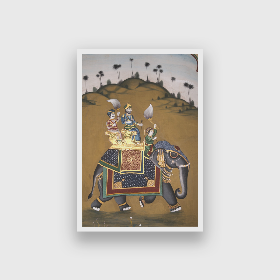 The Royal Elephant Wall Painting 2 : 3 Vertical Premium Wall Art Canvas by MeriDeewar