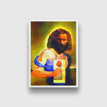 the sacred heart of jesus Painting - Meri Deewar 3 : 4.2 Vertical Premium Wall Art Canvas by MeriDeewar