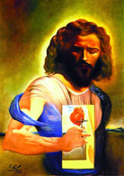 the sacred heart of jesus Painting - Meri Deewar 3 : 4.2 Vertical Premium Wall Art Canvas by MeriDeewar