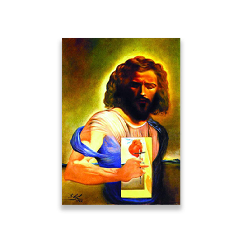 the sacred heart of jesus Painting - Meri Deewar 3 : 4.2 Vertical Premium Wall Art Canvas by MeriDeewar