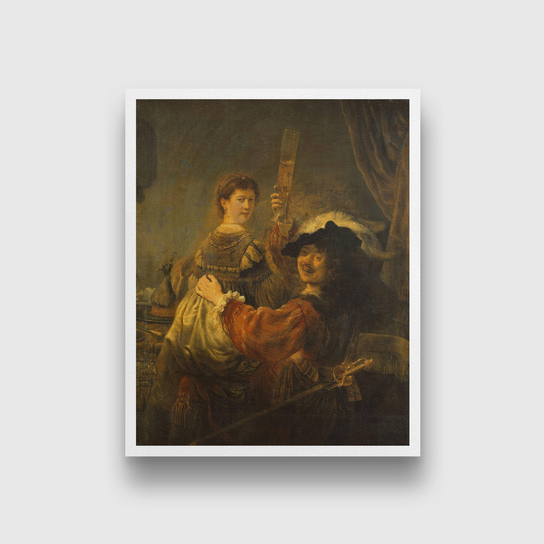the scene of the prodigal son Painting - Meri Deewar 4 :5 Vertical Premium Wall Art Canvas by MeriDeewar
