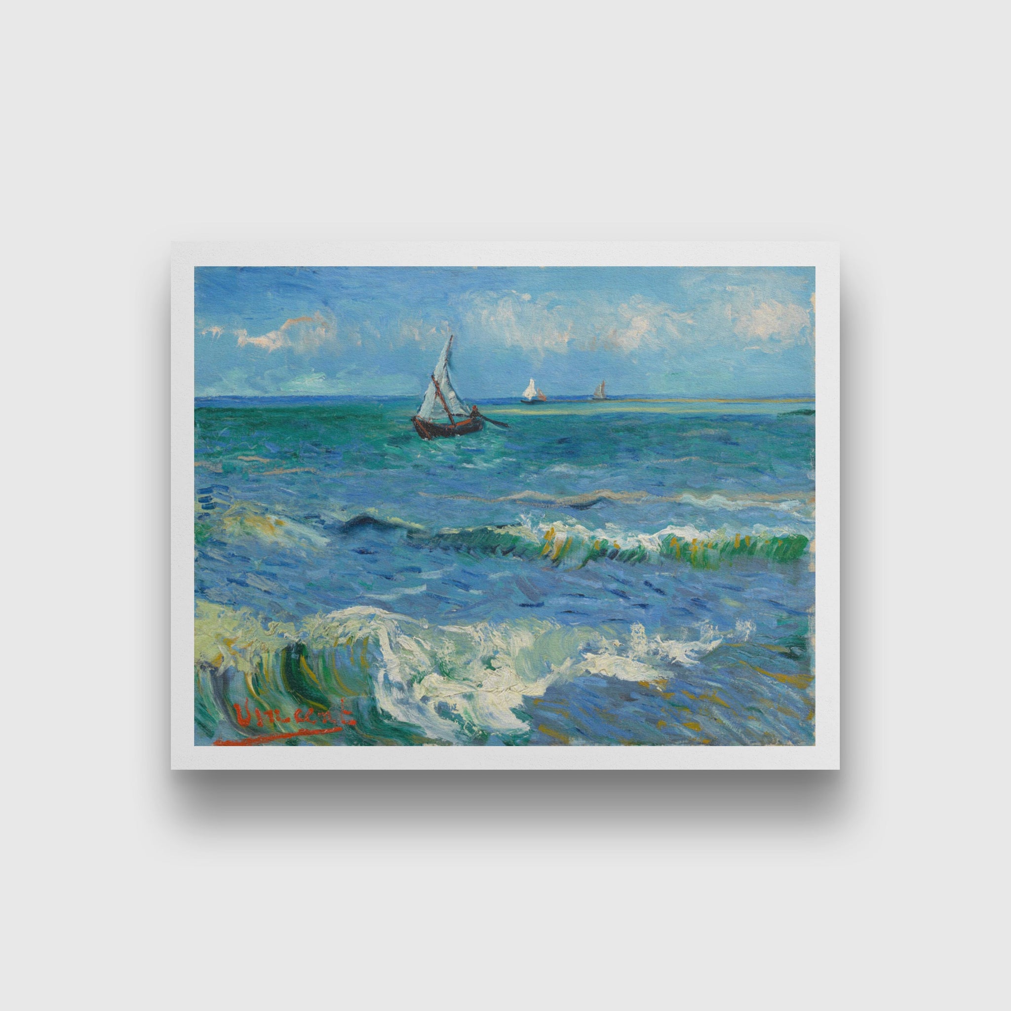 The Sea at Les Saintes-Maries-de-la-Mer 4 : 3 Horizontal Premium Wall Art Canvas by MeriDeewar