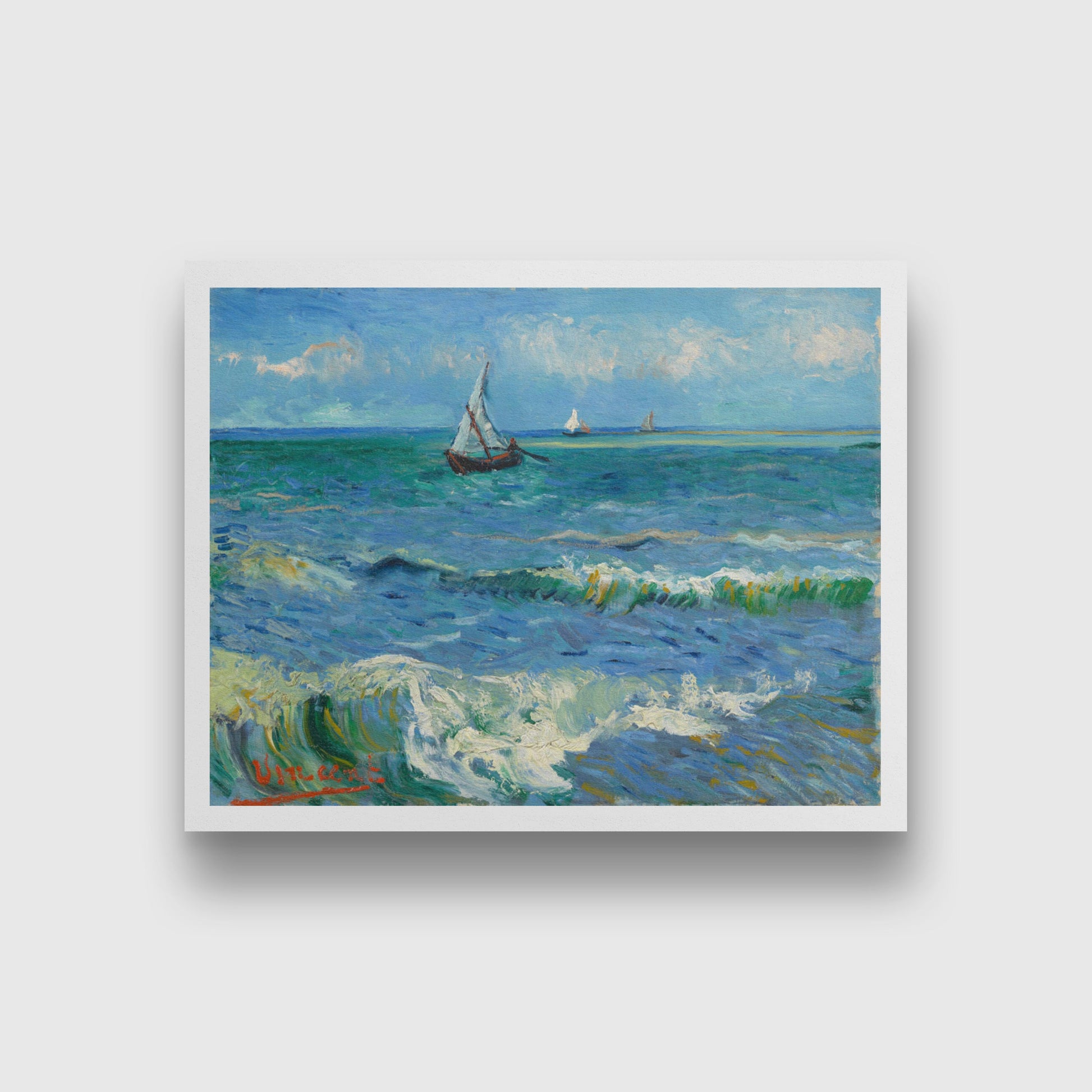 The Sea at Les Saintes-Maries-de-la-Mer 4 : 3 Horizontal Premium Wall Art Canvas by MeriDeewar