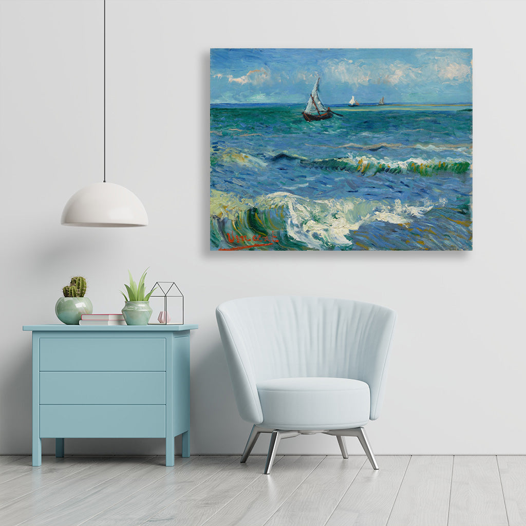The Sea at Les Saintes-Maries-de-la-Mer 4 : 3 Horizontal Premium Wall Art Canvas by MeriDeewar
