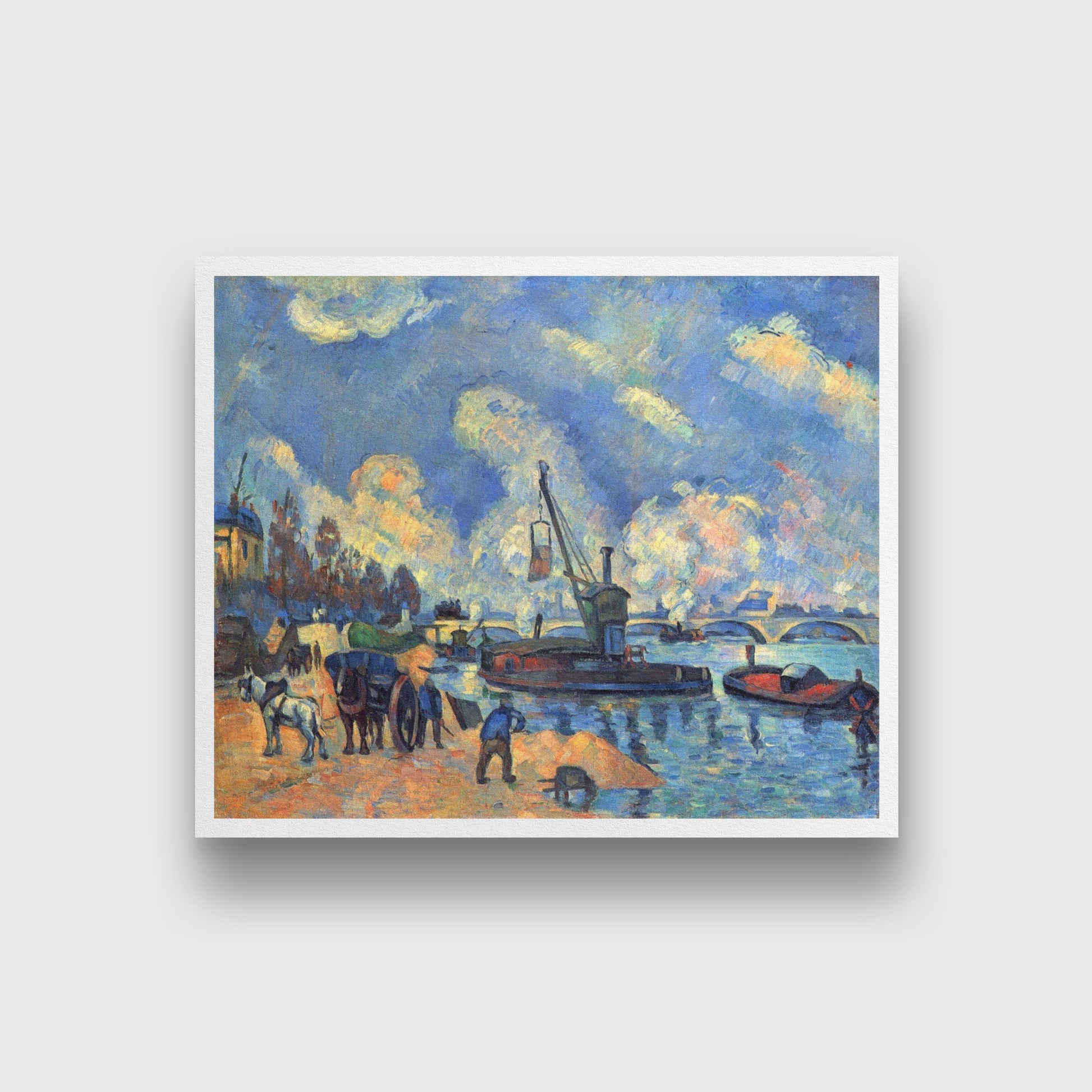 the seine at bercy Painting - Meri Deewar 4 :5 Vertical Premium Wall Art Canvas by MeriDeewar