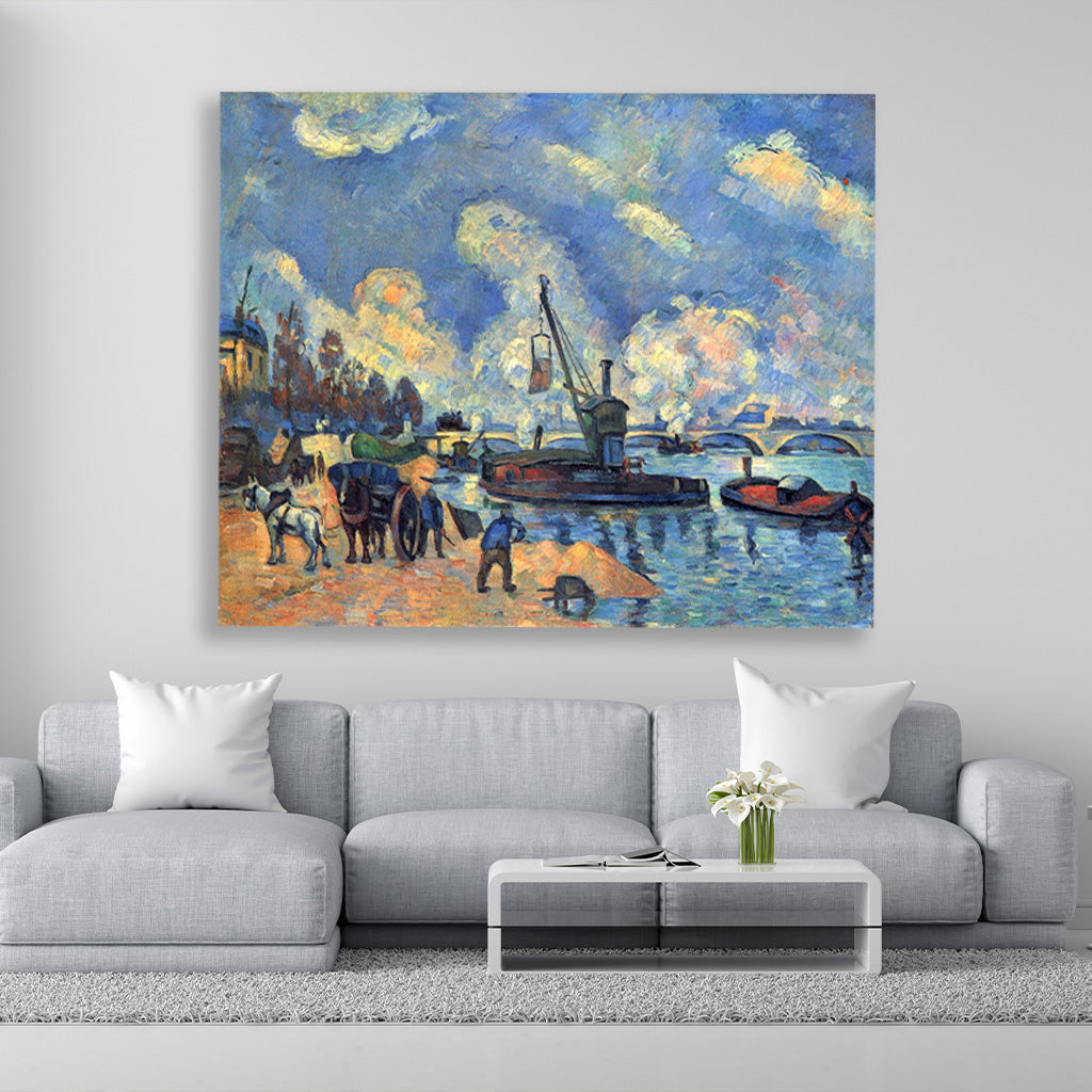 the seine at bercy Painting - Meri Deewar 4 :5 Vertical Premium Wall Art Canvas by MeriDeewar