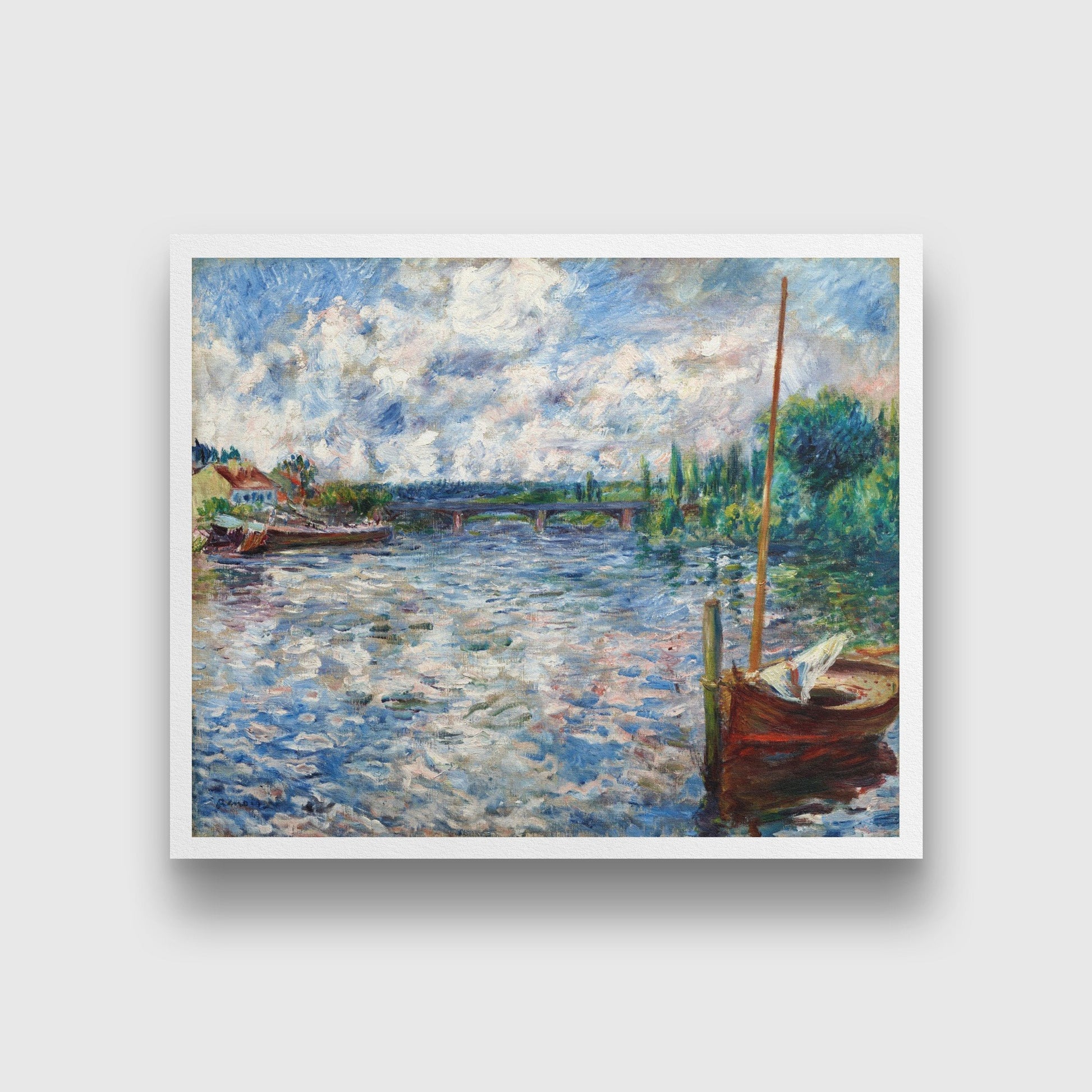 The seine at chatou Painting - Meri Deewar 5 : 4 Horizontal Premium Wall Art Canvas by MeriDeewar