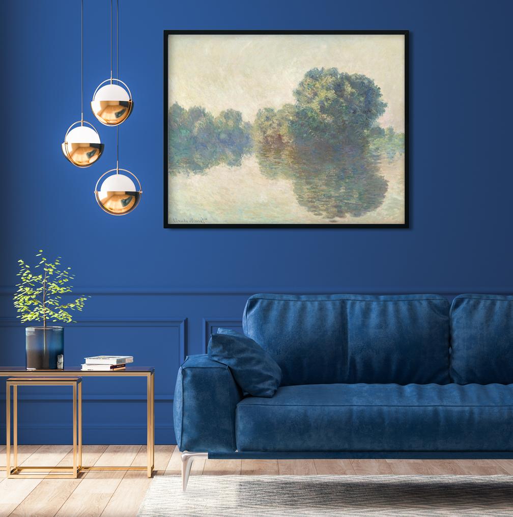 The Seine at Giverny Painting by Claude Monet - Meri Deewar 5 : 4 Horizontal Premium Wall Art Canvas by MeriDeewar