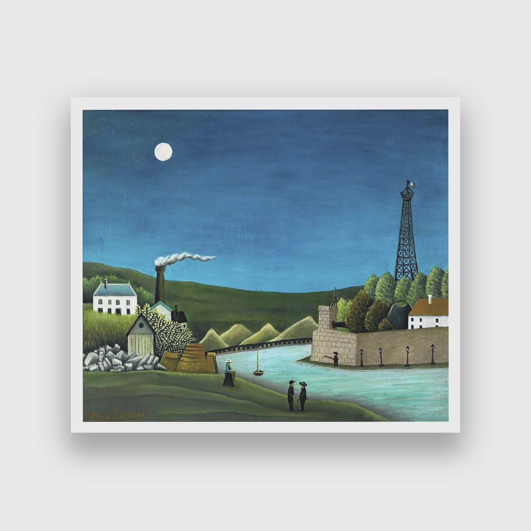 The Seine at Suresnes Painting 6 : 5 Horizontal Premium Wall Art Canvas by MeriDeewar